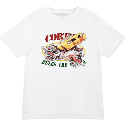 CORTEIZ CAR CRASH TEE WHITE (NEW BLANK)