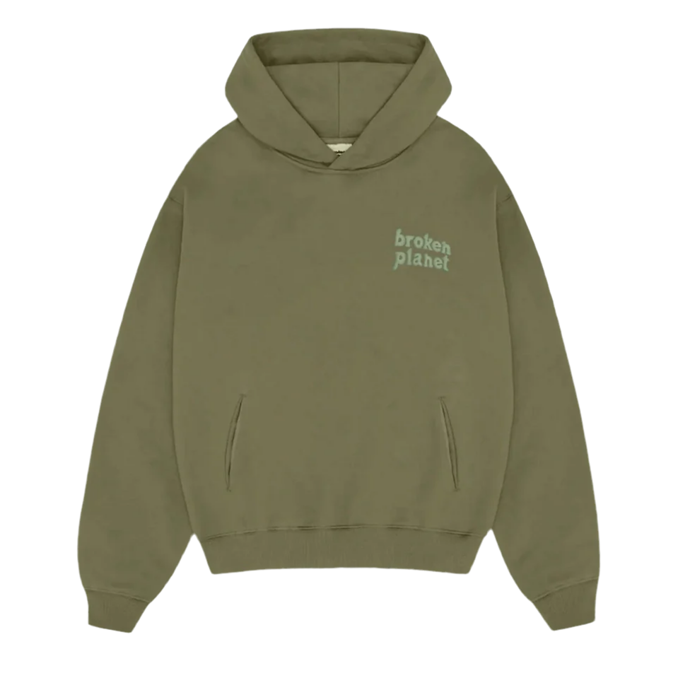 BROKEN PLANET BASICS HOODIE OLIVE GREEN