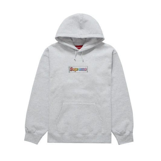 SUPREME BLING BOX LOGO HOODIE GREY