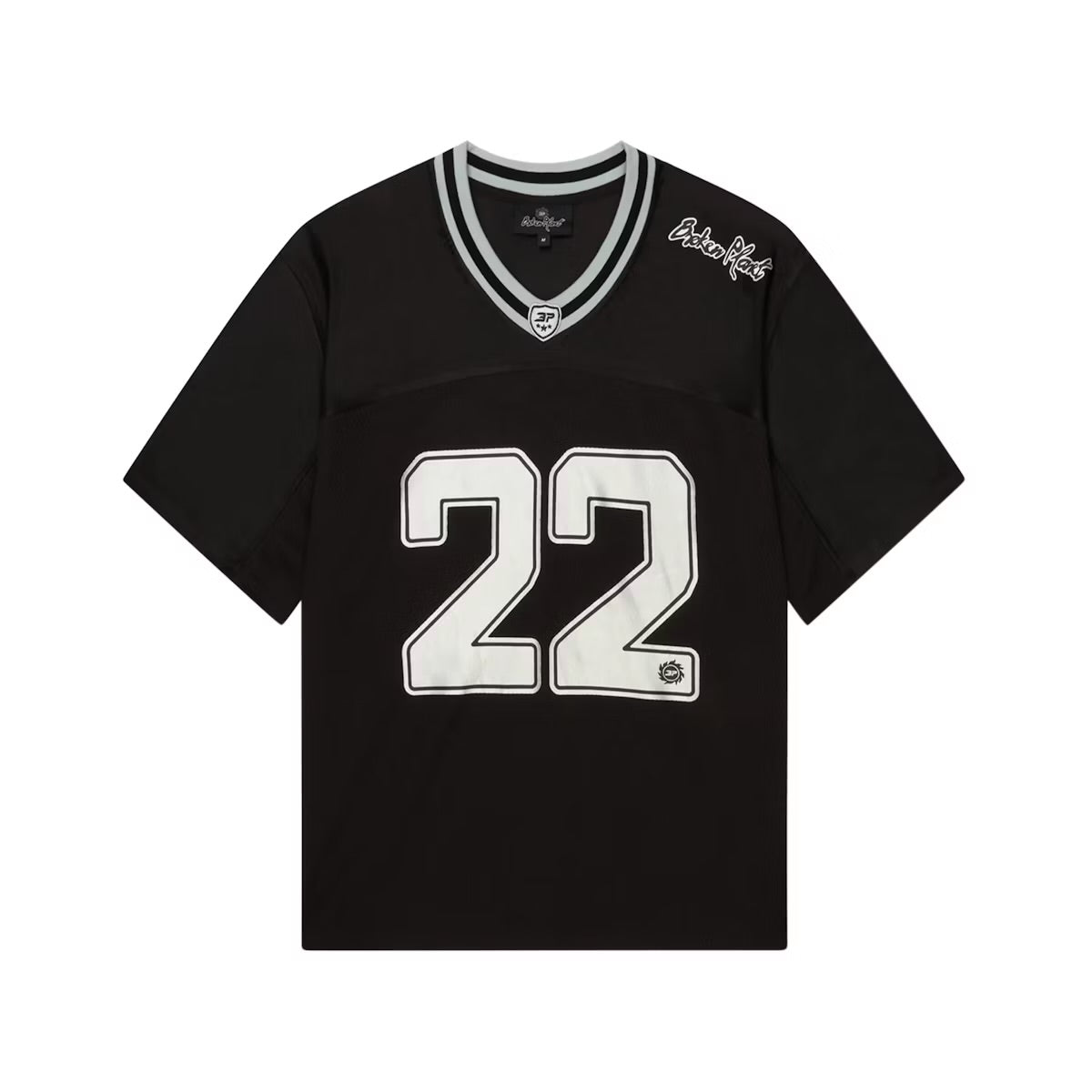 BROKEN PLANET FOOTBALL JERSEY BLACK SILVER