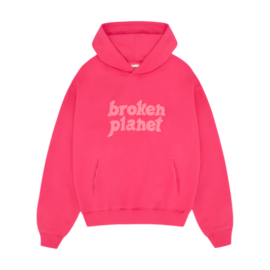 BROKEN PLANET FUCHSIA PINK HOODIE