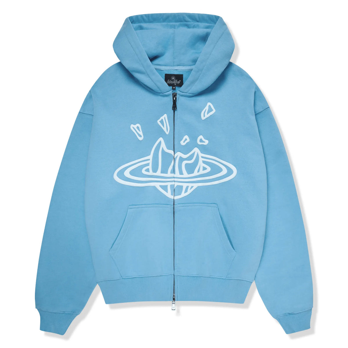 BROKEN PLANET ZIP UP HOODIE LIGHT BLUE