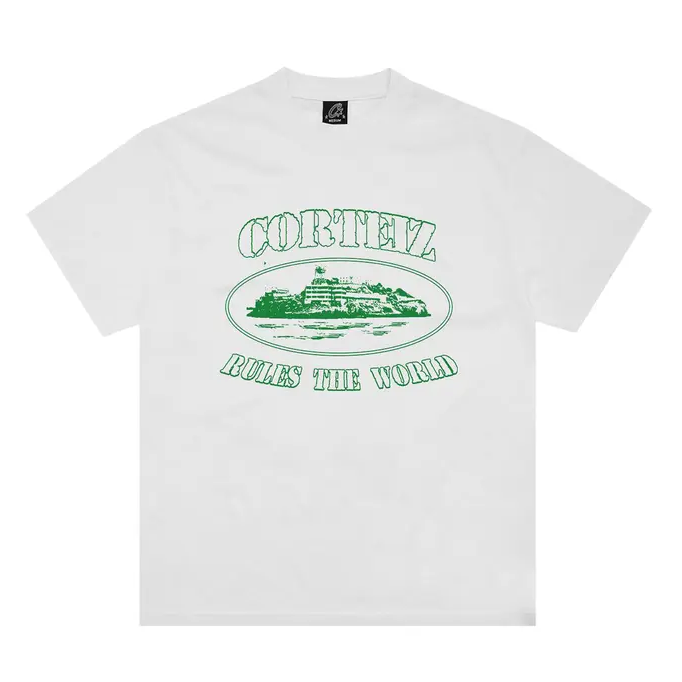 CORTEIZ ALCATRAZ TEE WHITE GREEN (NEW BLANK)