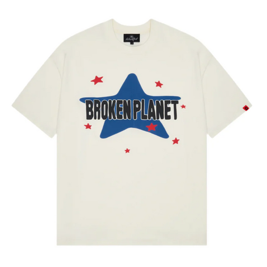 BROKEN PLANET STAR TEE VANILLA WHITE