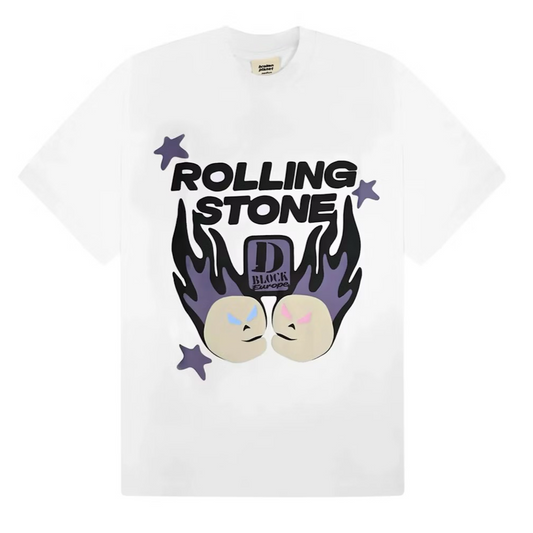 BROKEN PLANET x DBE ROLLING STONE TEE WHITE