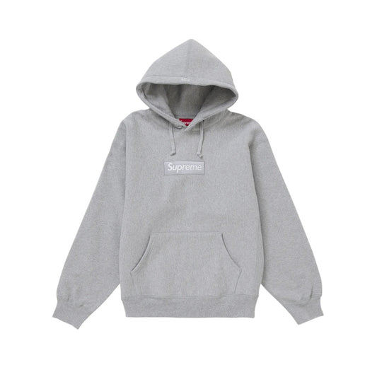 SUPREME BOX LOGO HOODIE HEATHER GREY FW24