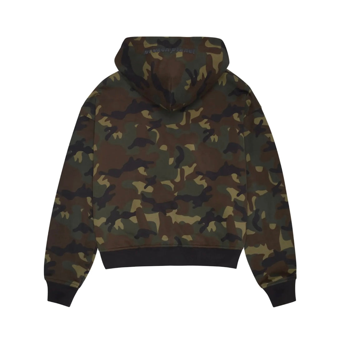 BROKEN PLANET ZIP UP HOODIE ‘CAMO GREEN’