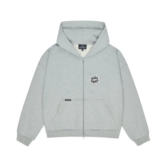 BROKEN PLANET SUN ZIP UP HOODIE ‘HEATHER GREY’