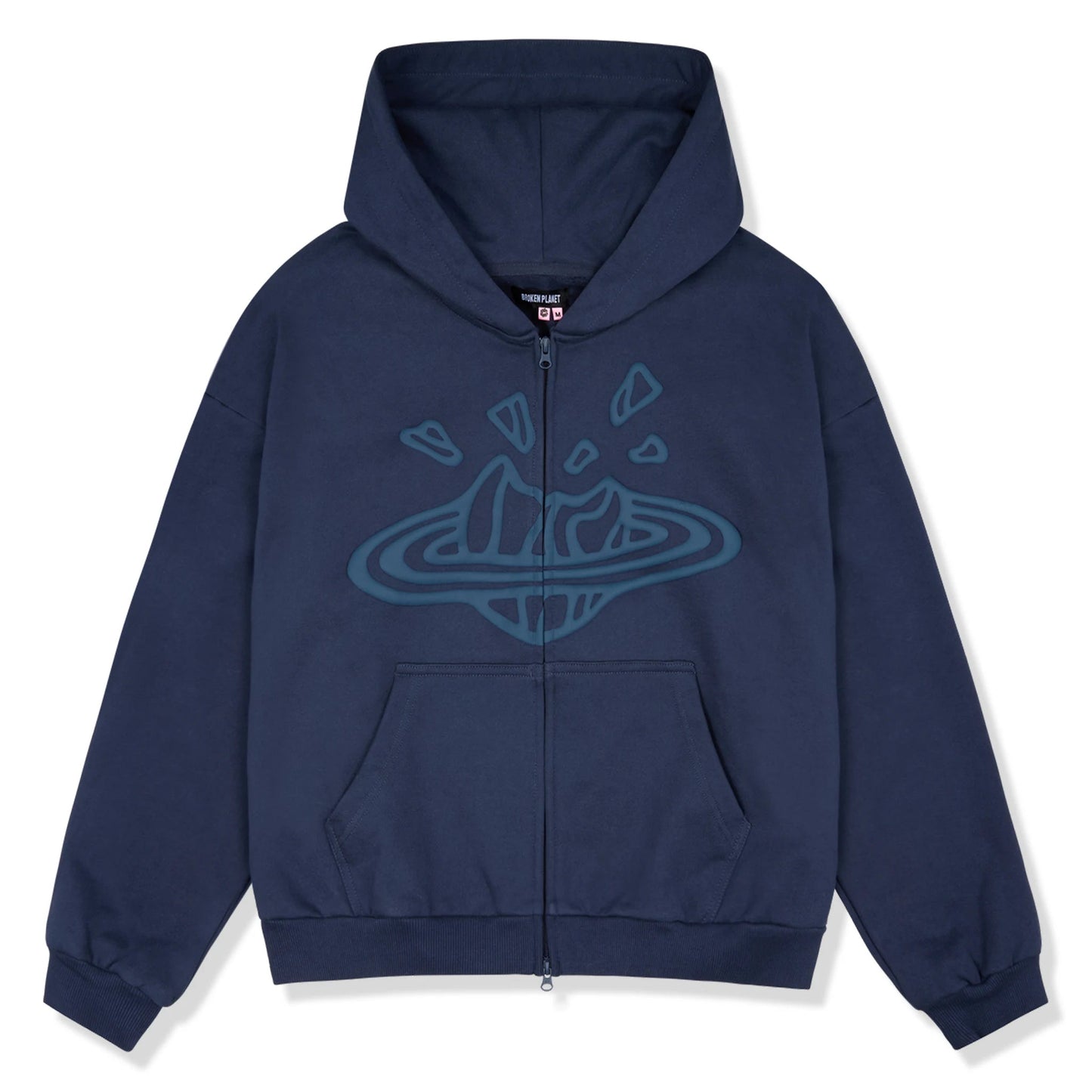 BROKEN PLANET ZIP UP HOODIE DEEP NAVY