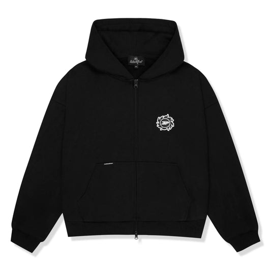 BROKEN PLANET SUN ZIP UP HOODIE ‘MIDNIGHT BLACK’