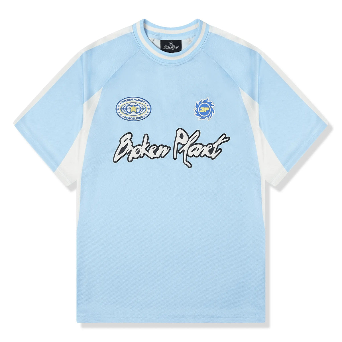 BROKEN PLANET FOOTBALL JERSEY TEE LIGHT BLUE